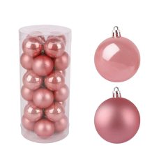 Karácsonyi gömb - Rózsaszín - 3 cm - 24 db/csomag     
