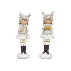 Karácsonyi lányka figurák - 2 féle - 5x15x5 cm 