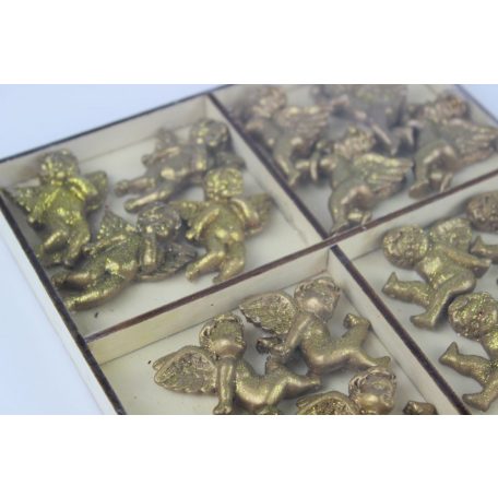 Antik arany dekorációs angyalocskák - 16 db/csomag