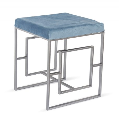 Modern ülőke kék, ezüst - 48x40x40 cm