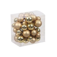 Gömb betűzős fényes, matt arany - 2, 2,5, 3 cm