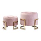 Modern ülőke rózsaszín, arany - 2 db-os - 33x41x41 cm, 43x47x47 cm
