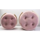 Modern ülőke rózsaszín, arany - 2 db-os - 33x41x41 cm, 43x47x47 cm