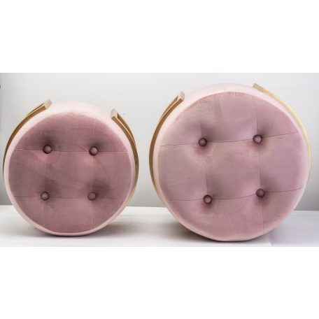 Modern ülőke rózsaszín, arany - 2 db-os - 33x41x41 cm, 43x47x47 cm