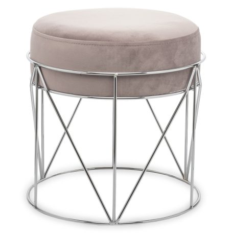 Modern kör alakú ülőke rózsaszín, ezüst - 38 x 32 x 32 cm