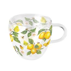 Ambiente üvegpohár - Fresh lemons white - 250 ml