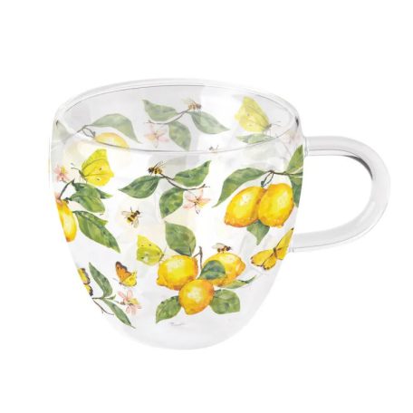 Ambiente üvegpohár - Fresh lemons white - 250 ml