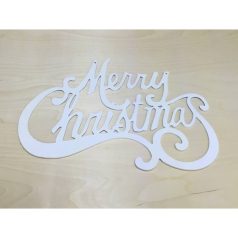   Fa "Merry Christmas" felirat óriás fehér - 48*36 cm vastagság:3 mm 