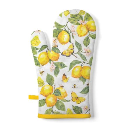 Ambiente - Edényfogó kesztyű - Fresh lemons white - 18x30 cm