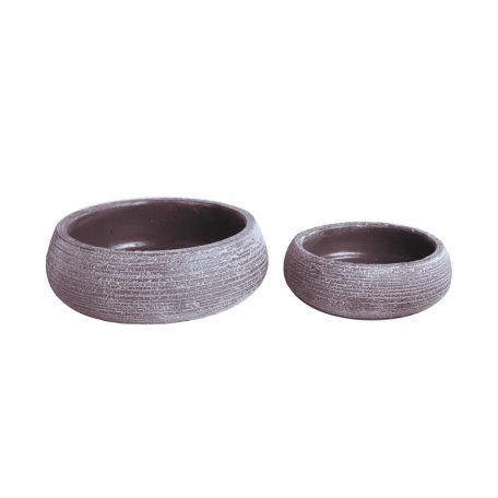 Betontál lapos kerek, világosszürke - 2 db-os szett  - 25x9,5 cm