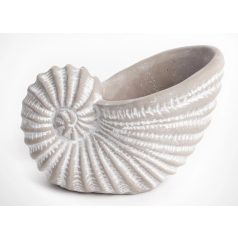 Beton kaspó . Kagyló - Szürke - 20x14 cm 