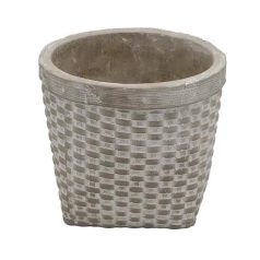 Beton kaspó fonott mintás - 12,5x10 cm 