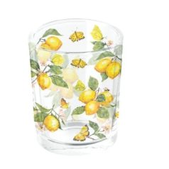   Ambiente üveg mécsestartó - Fresh lemons white - 5,5x6 cm  