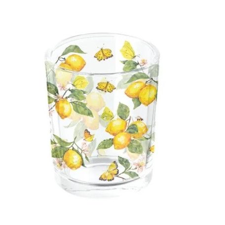 Ambiente üveg mécsestartó - Fresh lemons white - 5,5x6 cm  