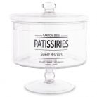 Elegáns üveg tároló talpas - 20,5x18,5x18,5 cm 