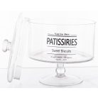 Elegáns üveg tároló talpas - 20,5x18,5x18,5 cm 