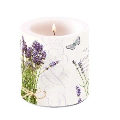 Ambiente - Bunch of Lavender átvilágítós gyertya - 8x7,5 cm
