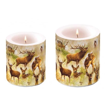 Ambiente Collage of deers átvilágítós gyertya - 8x7,5 cm, 10x10 cm 