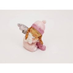 Ülő angyalka rózsaszín - 7 cm