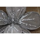 Ezüstfehér színű bársonyvirág csipeszen - 11 cm