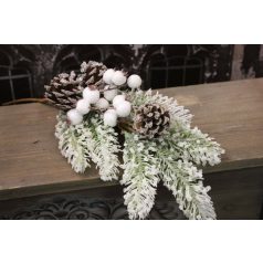 Jeges ág tobozokkal és bogyókkal díszítve - 45 cm