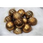 Barna karácsonyi gömbök - 8 cm - 12 db/csomag