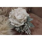 Barack színű karácsonyi bazsarózsa csillámmal - 12 cm