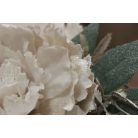 Barack színű karácsonyi bazsarózsa csillámmal - 12 cm