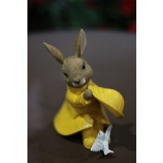 Húsvéti nyuszi sárga kalapos - 13 cm - Raktáron