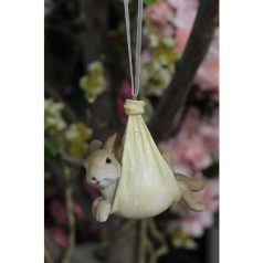 Felfüggeszthető dekor nyulacska - Krém - 8 cm - Raktáron
