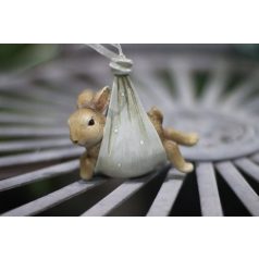 Felfüggeszthető dekor nyulacska - Kék - 8 cm - Raktáron