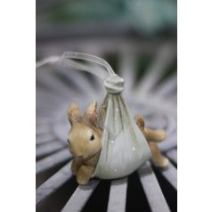 Felfüggeszthető dekor nyulacska - Kék - 8 cm - Raktáron