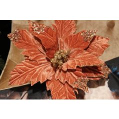 Korall színű mű mikulásvirág - 28 cm