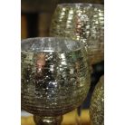 Világos arany színű üveg gyertyatartók - 3 db-os szett