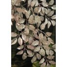 Rózsaszín csillogó dekor ág, levelekkel - 70 cm