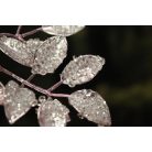 Rózsaszín csillogó dekor ág, levelekkel - 70 cm