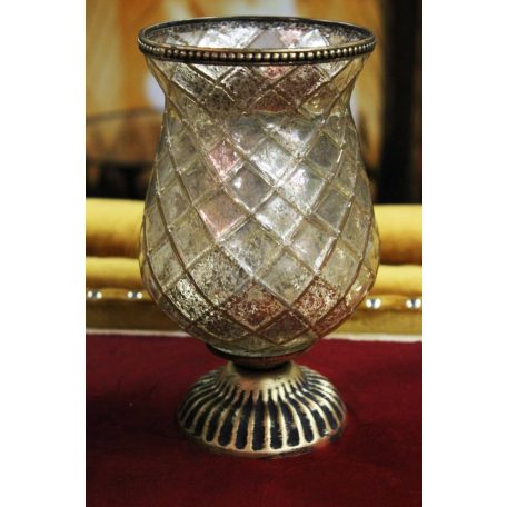 Arany csésze alakú rusztikus gyertyatartó - 22 cm