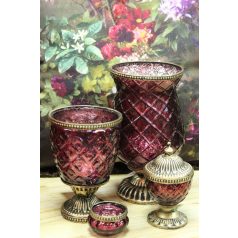 Ciklámen csésze alakú rusztikus gyertyatartó - 22 cm