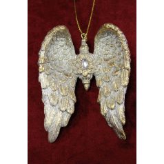 Arany patinás karácsonyi függő szárnyak - 7,5x9,5 cm