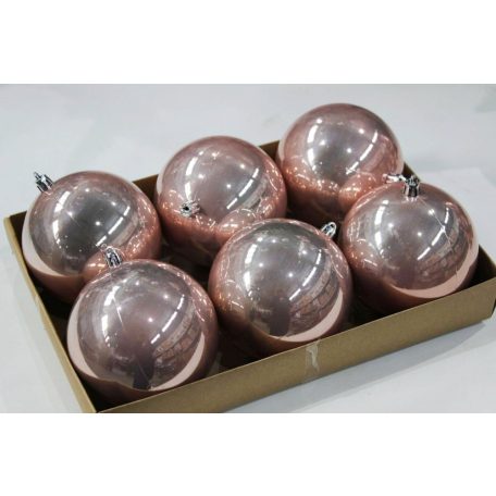 Rózsaszín műanyag gömbök - 10 cm - 6 db/csomag