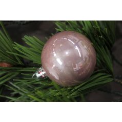 Rózsaszín műanyag gömbök - 10 cm - 6 db/csomag