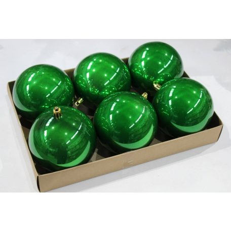 Zöld műanyag gömbök - 10 cm - 6 db/csomag
