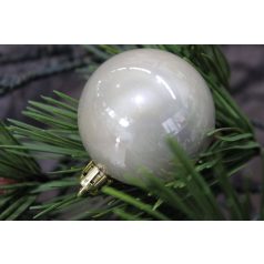Krémszínű műanyag gömbök - 10 cm - 6 db/csomag