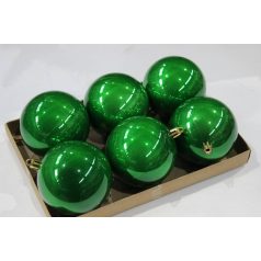  Zöld műanyag gömbök - 8 cm - 6 db/csomag