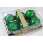  Zöld műanyag gömbök - 8 cm - 6 db/csomag