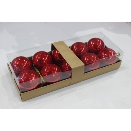 Piros műanyag gömbök - 5 cm - 10 db/csomag