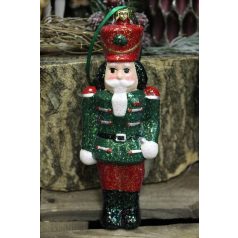 Zöldespiros diótörő karácsonyfadísz - 15 cm