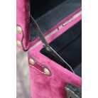 Sötét rózsaszín bársony bőrönd szett - 3 db-os