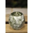 Zöld fagyos üveg gyertyatartó 7 cm 