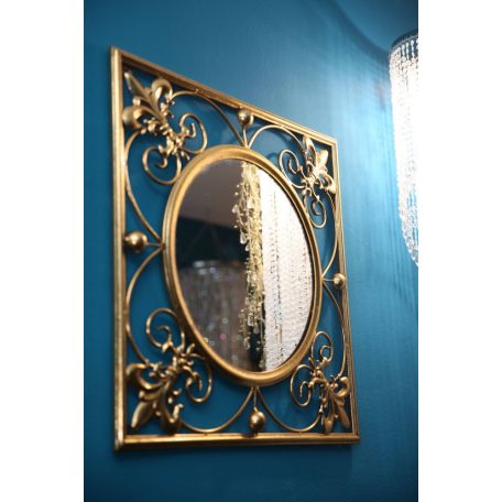 Arany szögletes luxus tükör - 60 cm   